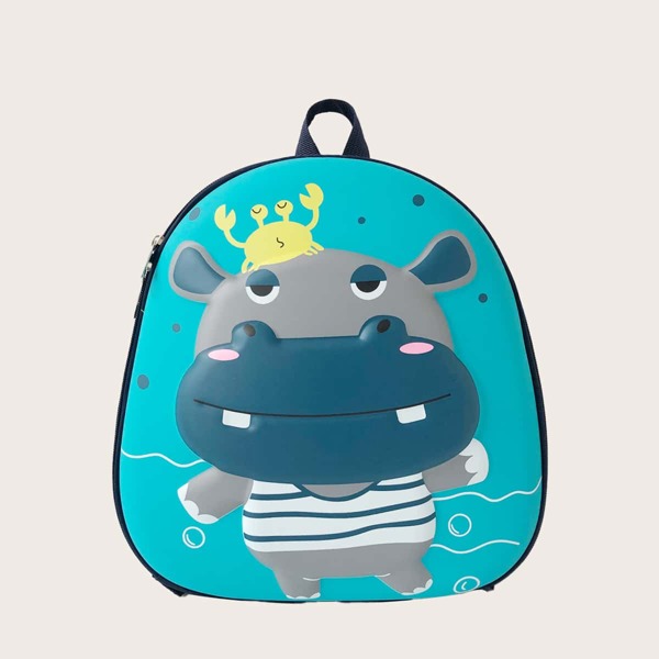 

Kids Hippo Graphic Backpack, Cadet blue