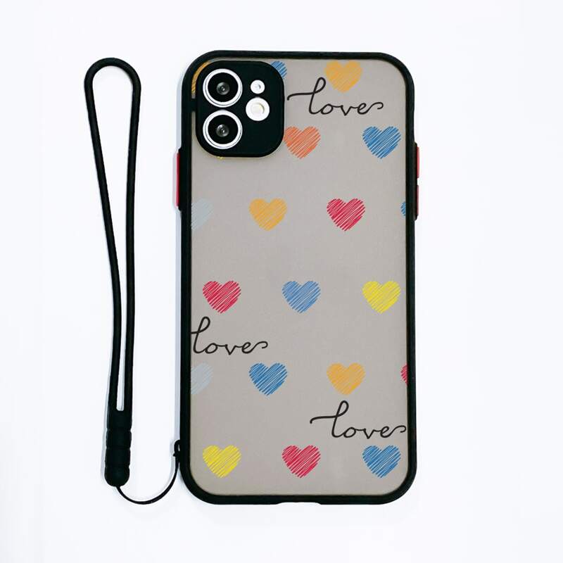 

Heart Pattern Phone Case, Black