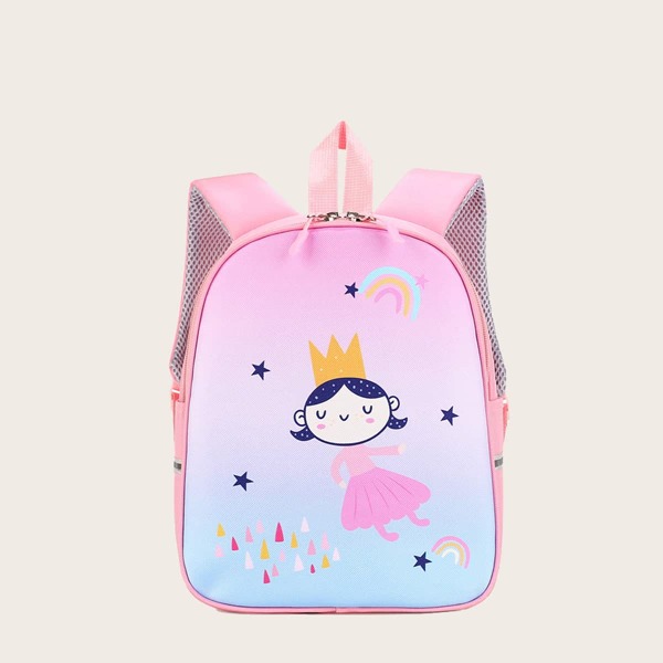 

Girls Cartoon Graphic Large Capacity Backpack, Pink