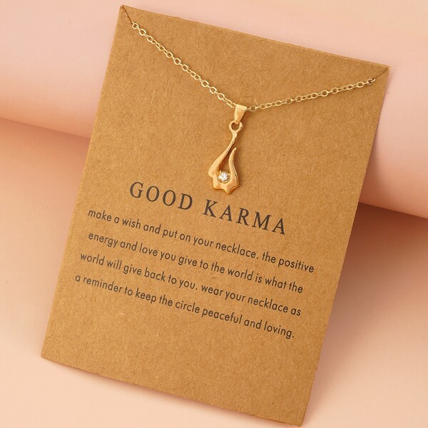 

Rhinestone Detail Pendant Necklace, Gold
