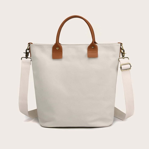 

Minimalist Top Handle Bag, White