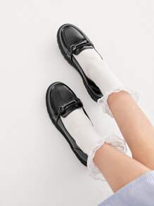 Girls Patent Loafers - Black - View 3