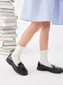 Girls Patent Loafers - Black - View 4