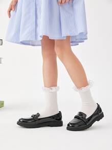 Girls Patent Loafers - Black - View 5