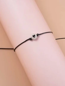 Vòng đeo chân trang trí hạt phát sáng - màu đen - Xem 2