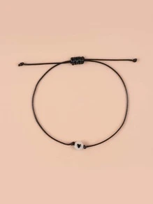 Vòng đeo chân trang trí hạt phát sáng - màu đen - Xem 5