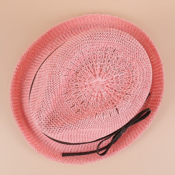 

Simple Hollow Out Hat, Pink