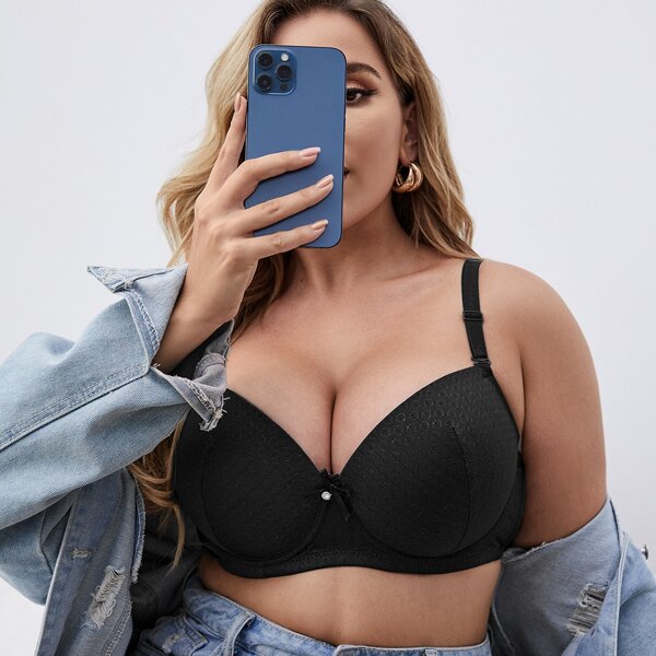 

Plus Solid Underwire Bra, Black
