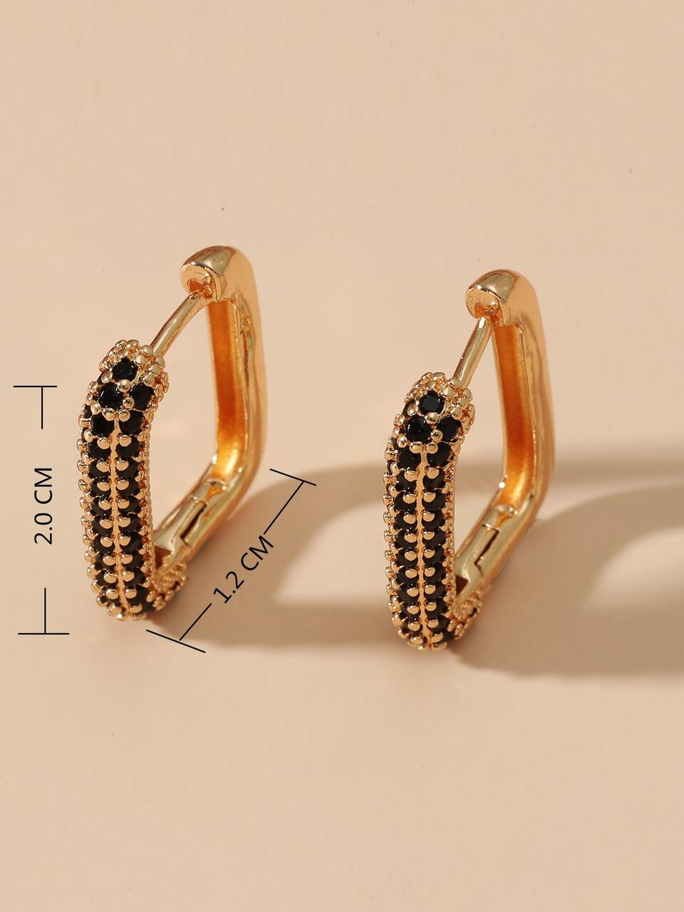 Cubic Zirconia Geo Decor Earrings