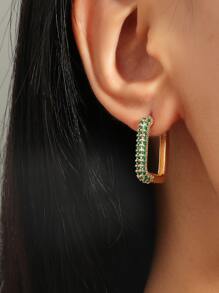 Hoa tai hình học trang trí bằng đá khối Zirconia - Nhiều màu - Xem 1