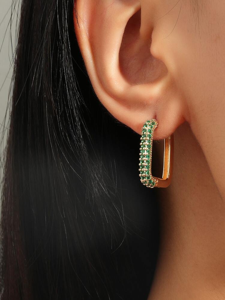 Hoa tai hình học trang trí bằng đá khối Zirconia - Nhiều màu - Xem 1