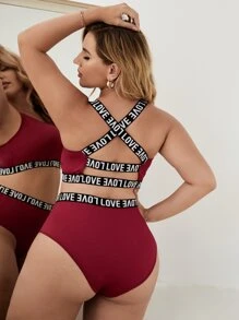 加字母帶內衣套裝（內衣和內褲），適用於運動