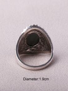 Hợp kim trang trí nhẫn nhựa hình bầu dục dành cho nam giới thời trang và phổ biến để làm quà tặng trang sức và cho vẻ ngoài sành điệu - Xám - Xem 3