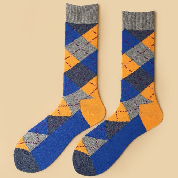 

Men Plaid Crew Socks, Multicolor