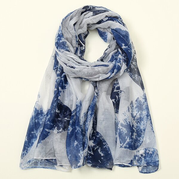 

Leaf Print Scarf, Multicolor