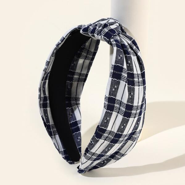 

Plaid Print Wide Headband, Multicolor
