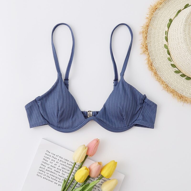 

Solid Underwire Bikini Top, Blue