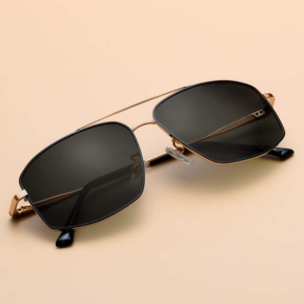 

Men Metal Frame Polarized Sunglasses, Black