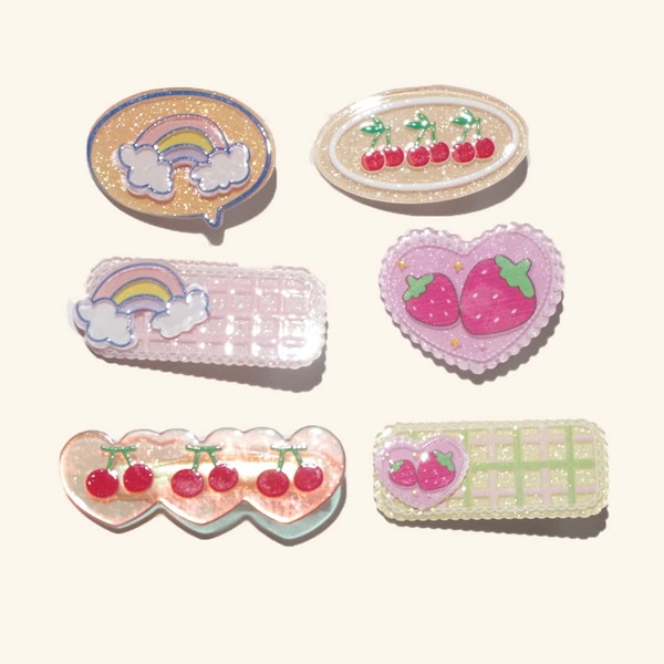 

6pcs Toddler Girls Rainbow Decor Hair Clip, Multicolor