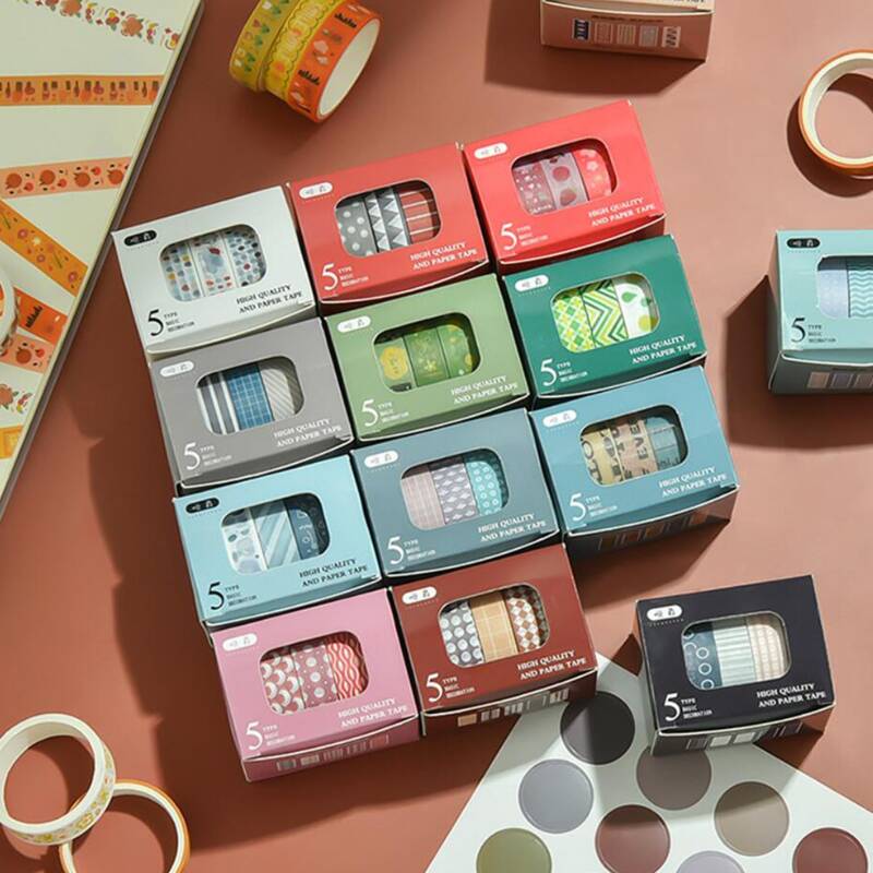 

5rolls Random Washi Tape, Multicolor