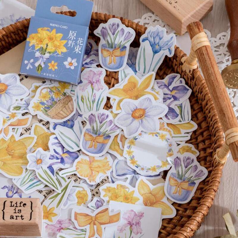 

46pcs Floral Pattern Sticker, Multicolor