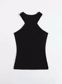 SHEIN EZwear Top tank unicolor - Negro - Ver 3