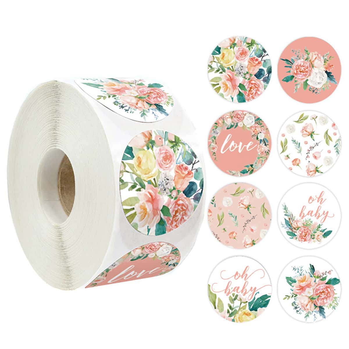 

500pcs Floral Pattern Sticker, Multicolor