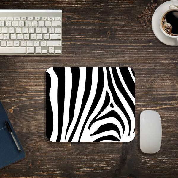 

Zebra Stripe Mouse Pad, Black and white