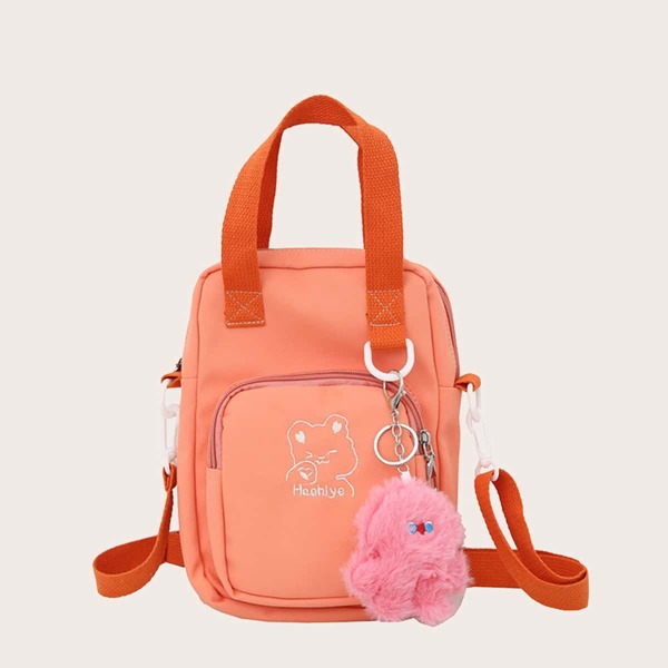 

Cartoon Charm Satchel Bag, Orange