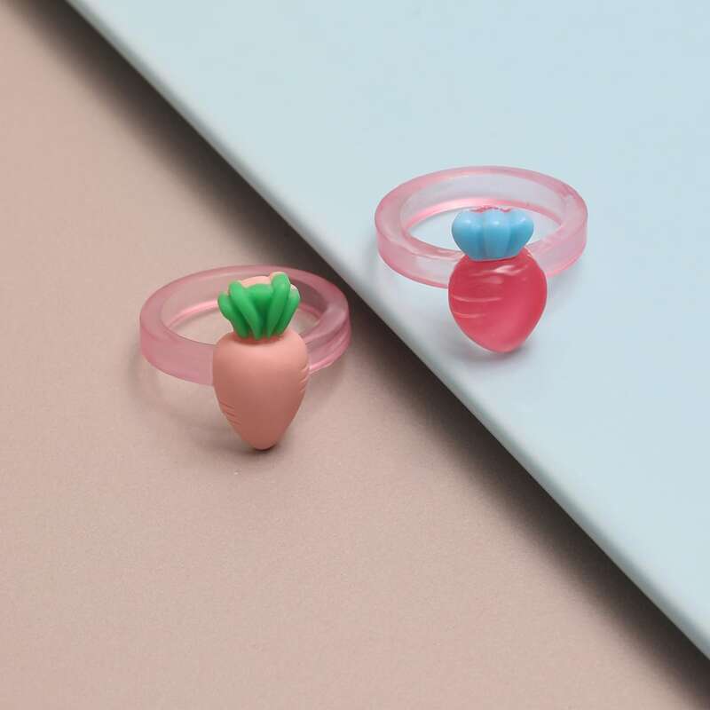 

2pcs Carrot Decor Ring, Multicolor