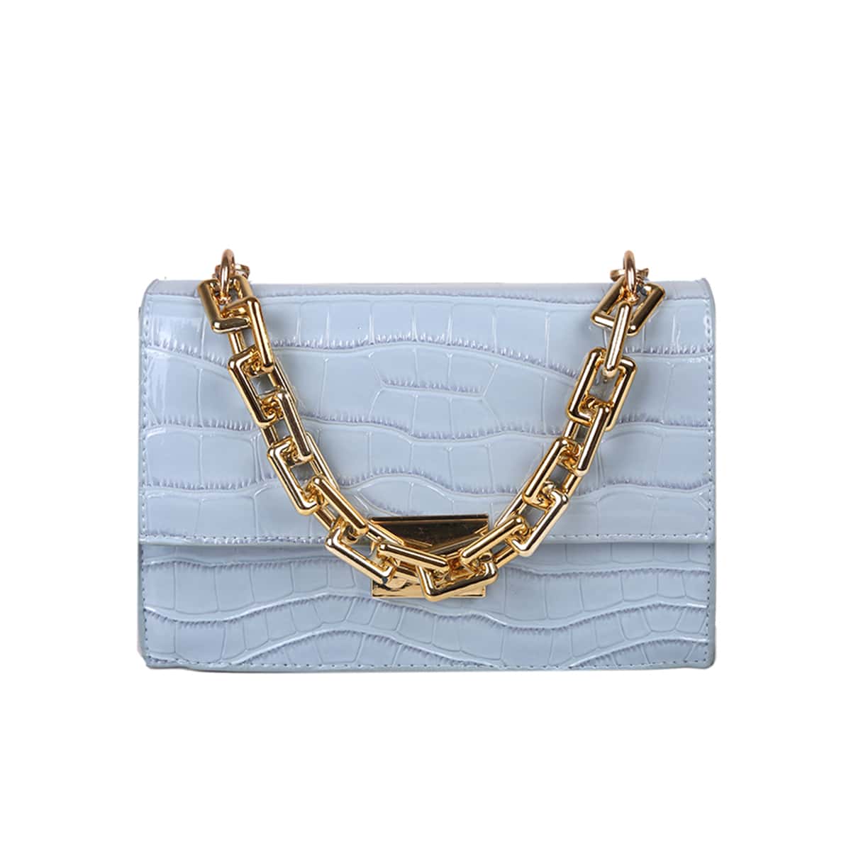 

Croc Embossed Crossbody Bag, Blue