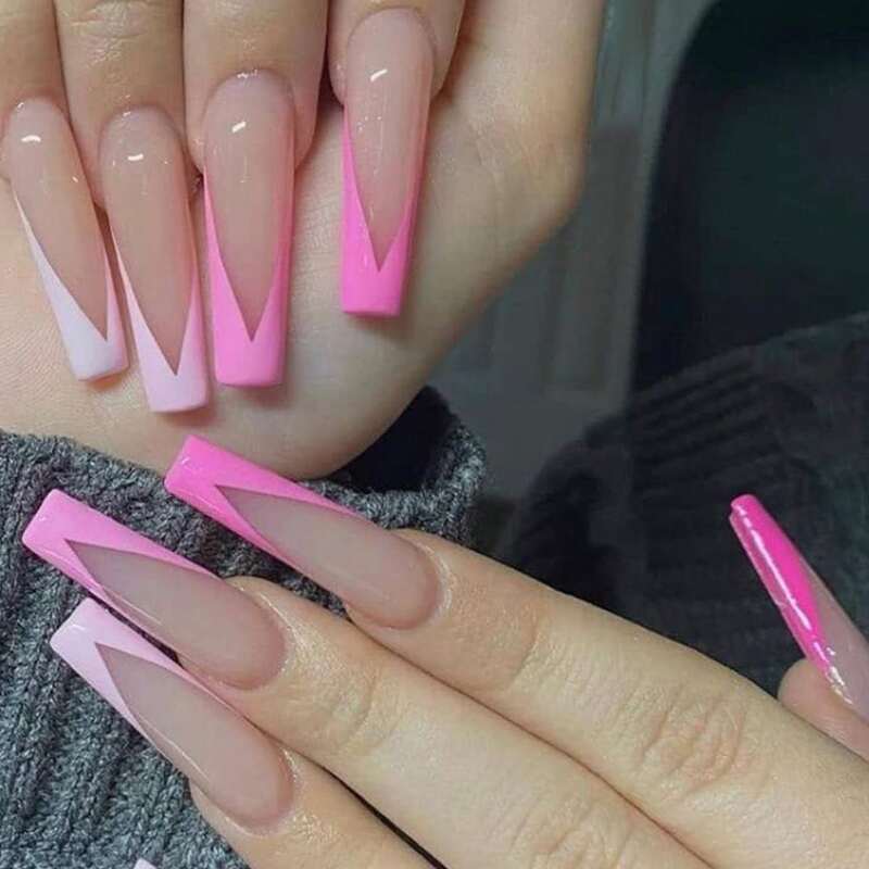 

24pcs Fake Nail, Pink