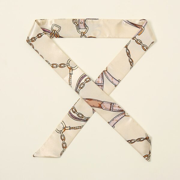 

Chain Print Scarf, Beige