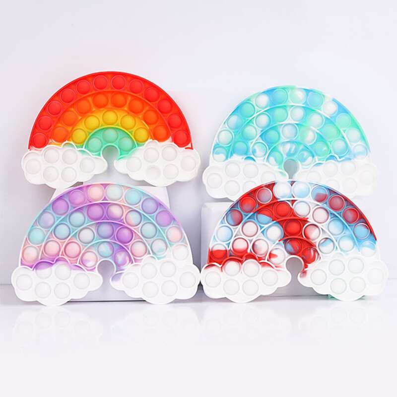 

1pc Random Rainbow Push Pop Bubble, Multicolor