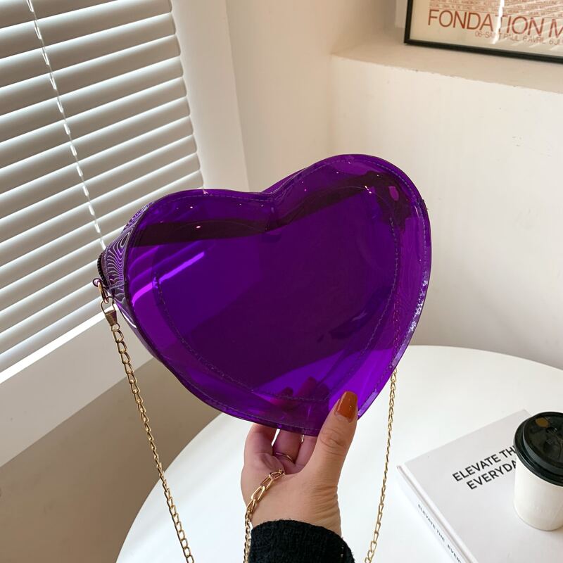 

Heart Shaped Crossbody Bag, Purple