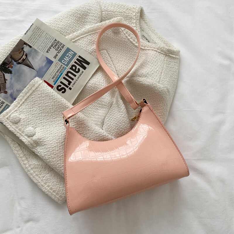 

Croc Embossed Shoulder Bag, Pink