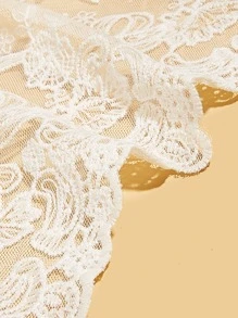 Bufanda multiusos para mujer, accesorio para el cabello, chal triangular con bordado de encaje, adecuado para pañuelo en la cabeza y bufanda para el cuello - Blanco - Ver 3