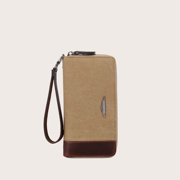 

Men Colorblock Long Wallet, Khaki
