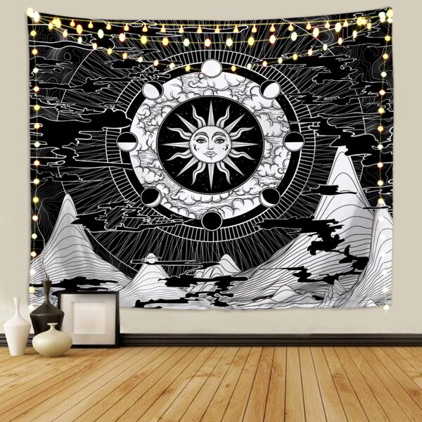 

Abstract Sun Tapestry, Black and white