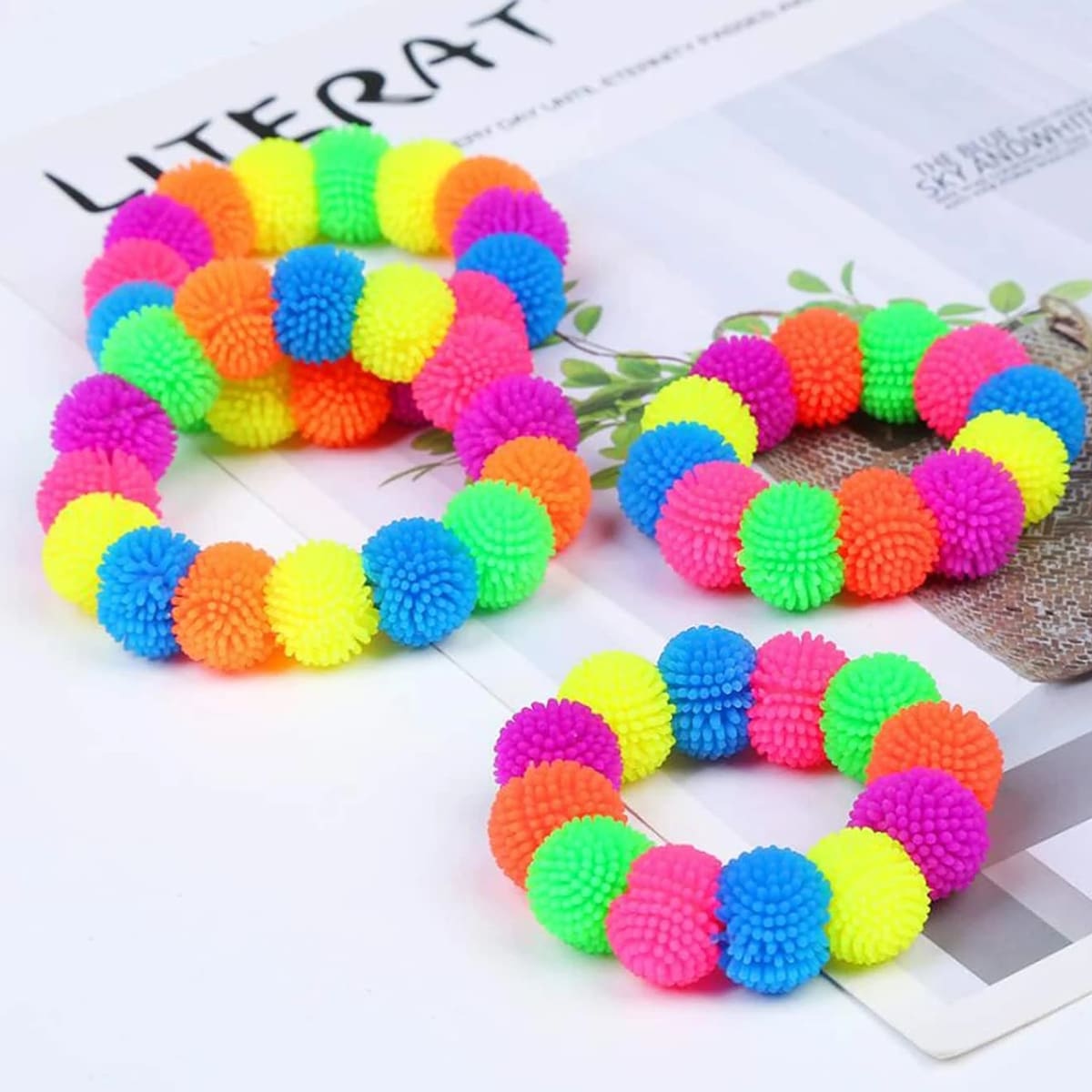 

1pc Random Beaded Stress Relief Bracelet Toy, Multicolor