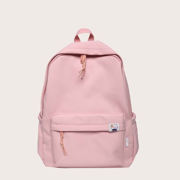 

Minimalist Pocket Front Classic Backpack, Pink
