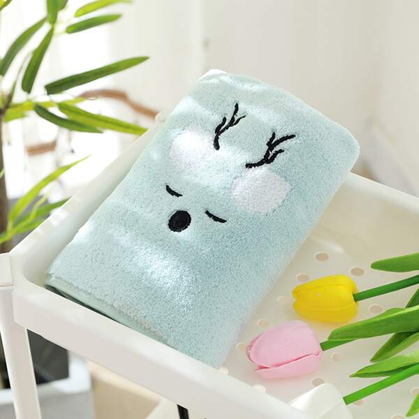 

1pc Elk Pattern Towel, Blue