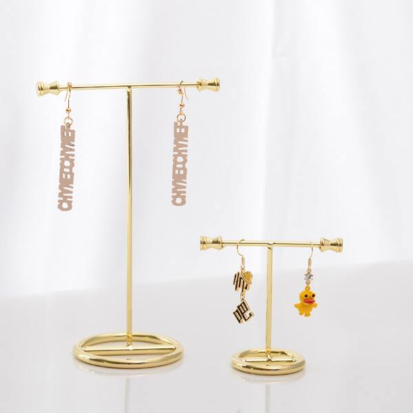 

2pcs Iron Jewelry Display Rack, Gold