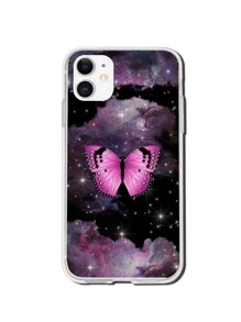 Butterfly Print Phone Case - Multicolor - View 1