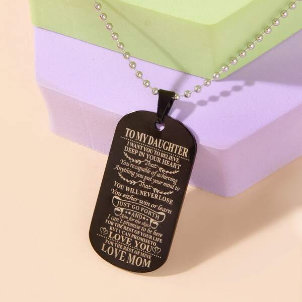 

Girls Geometric Pendant Necklace, Black
