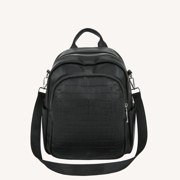 

Croc Embossed Classic Backpack, Black