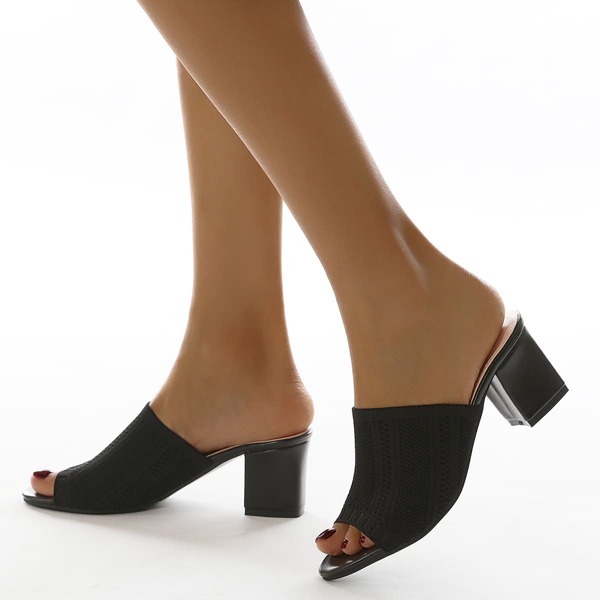 

Minimalist Chunky Sandal Mules, Black