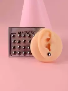 24pcs Magnetic Earrings - Black - View 1