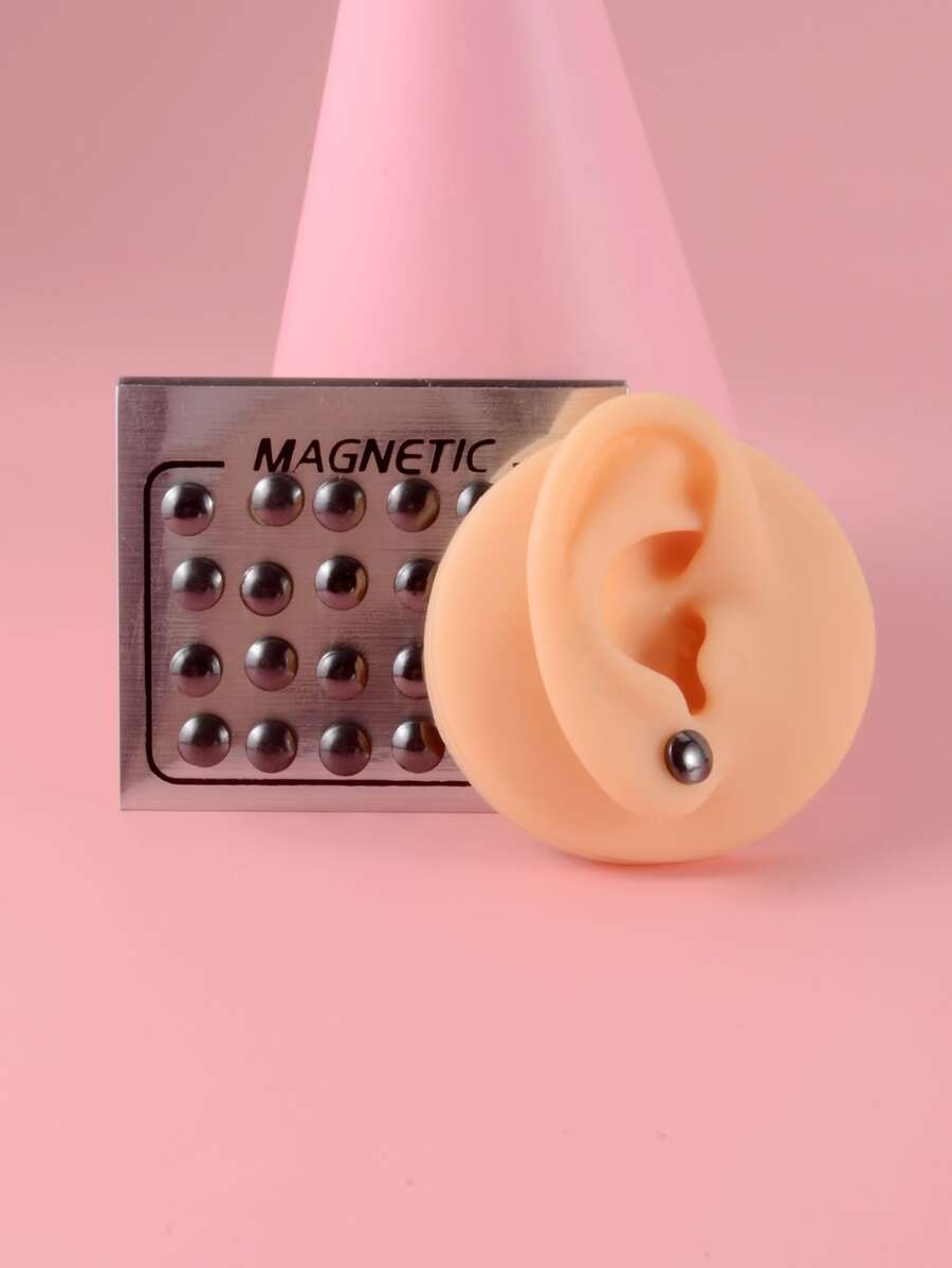 24pcs Magnetic Earrings - Black - View 1