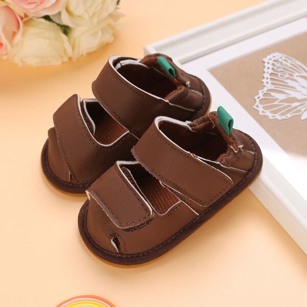 

Baby Boys Minimalist Velcro Strap Flats, Brown